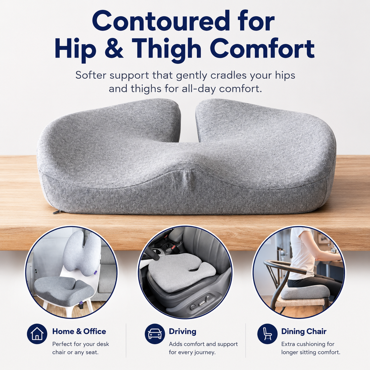 CloudSeat™ | Ergonomic Memory Foam Seat Cushion
