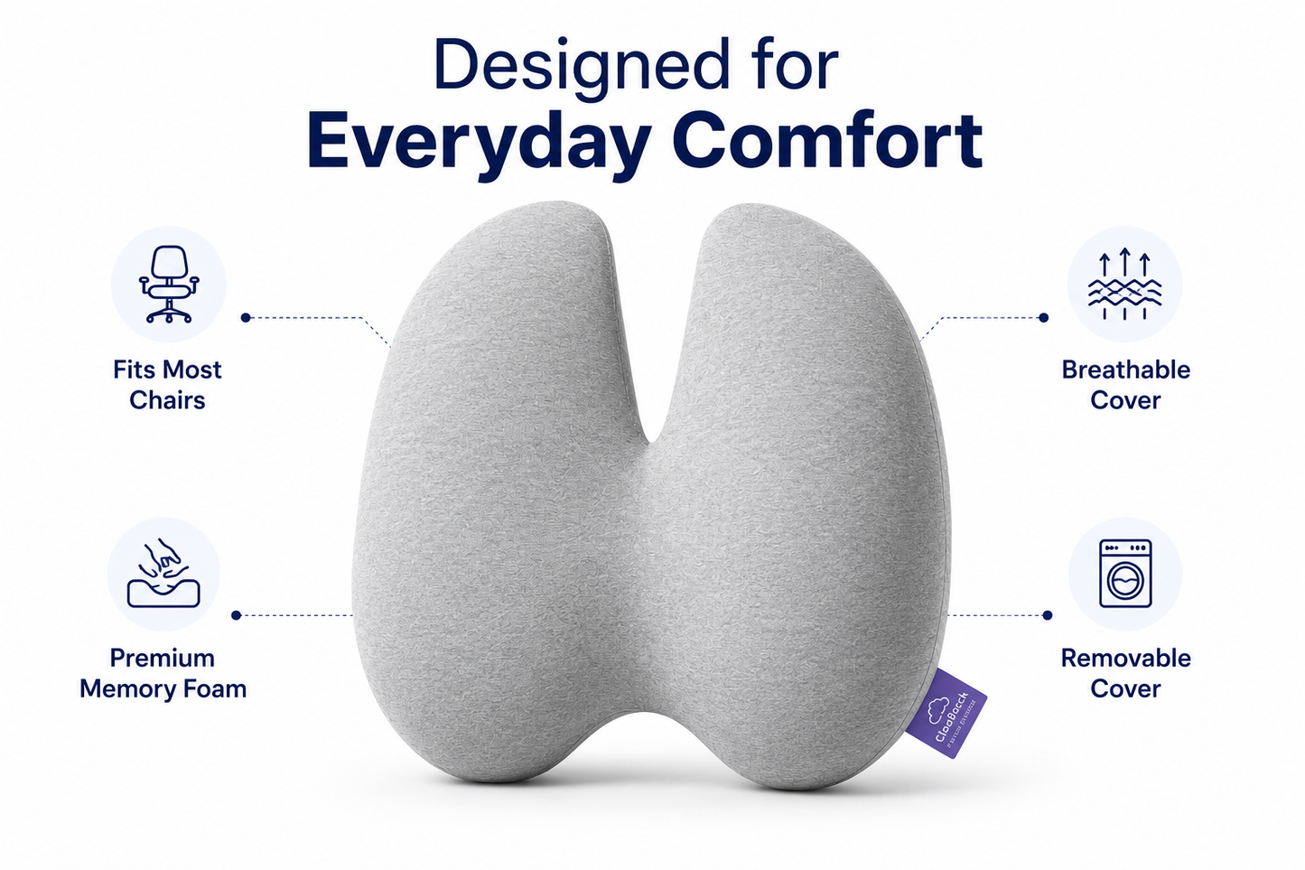 CloudBack™ | Ergonomic Memory Foam Lumbar Cushion